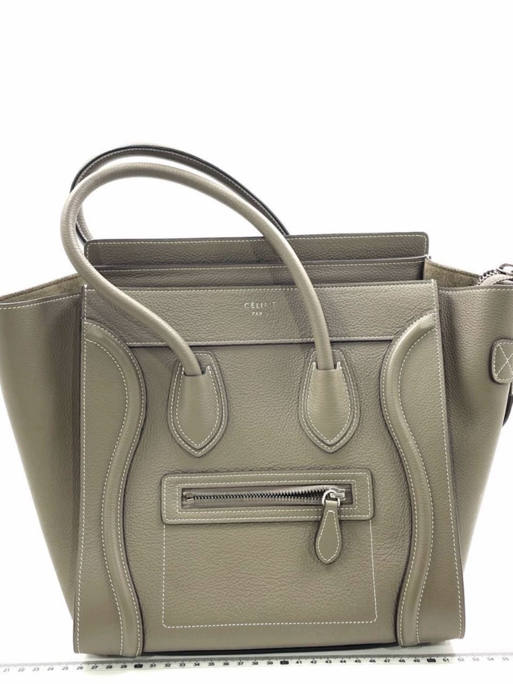 Olive Green Leather Mini Luggage Tote
